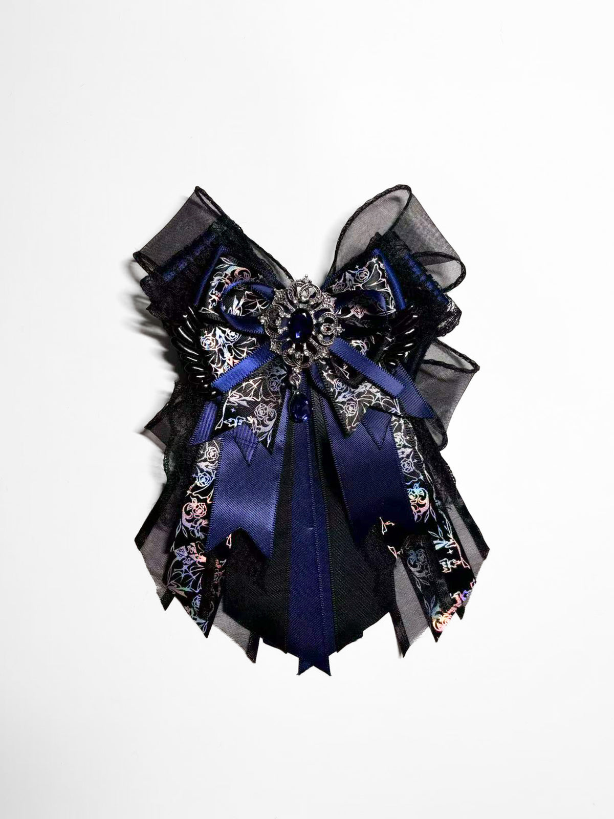 K-Pop Lightstick Bow Decoration – Navy Blue & Gold