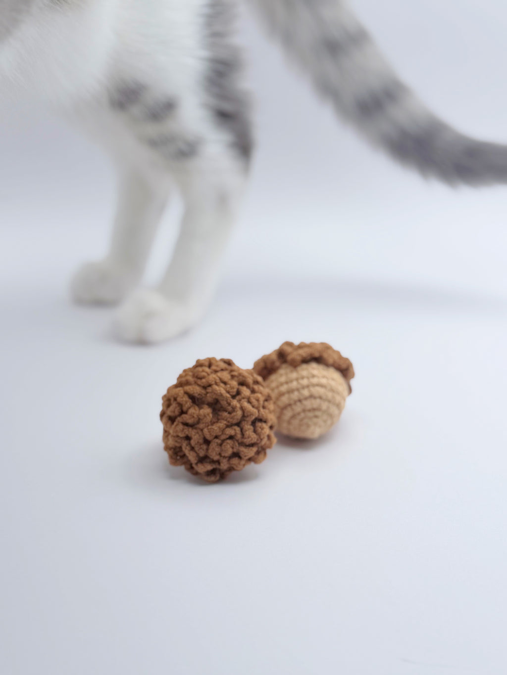 Crochet Acorn Squishy Toy – Handmade Decor, Necklace Charm & Pet Toy