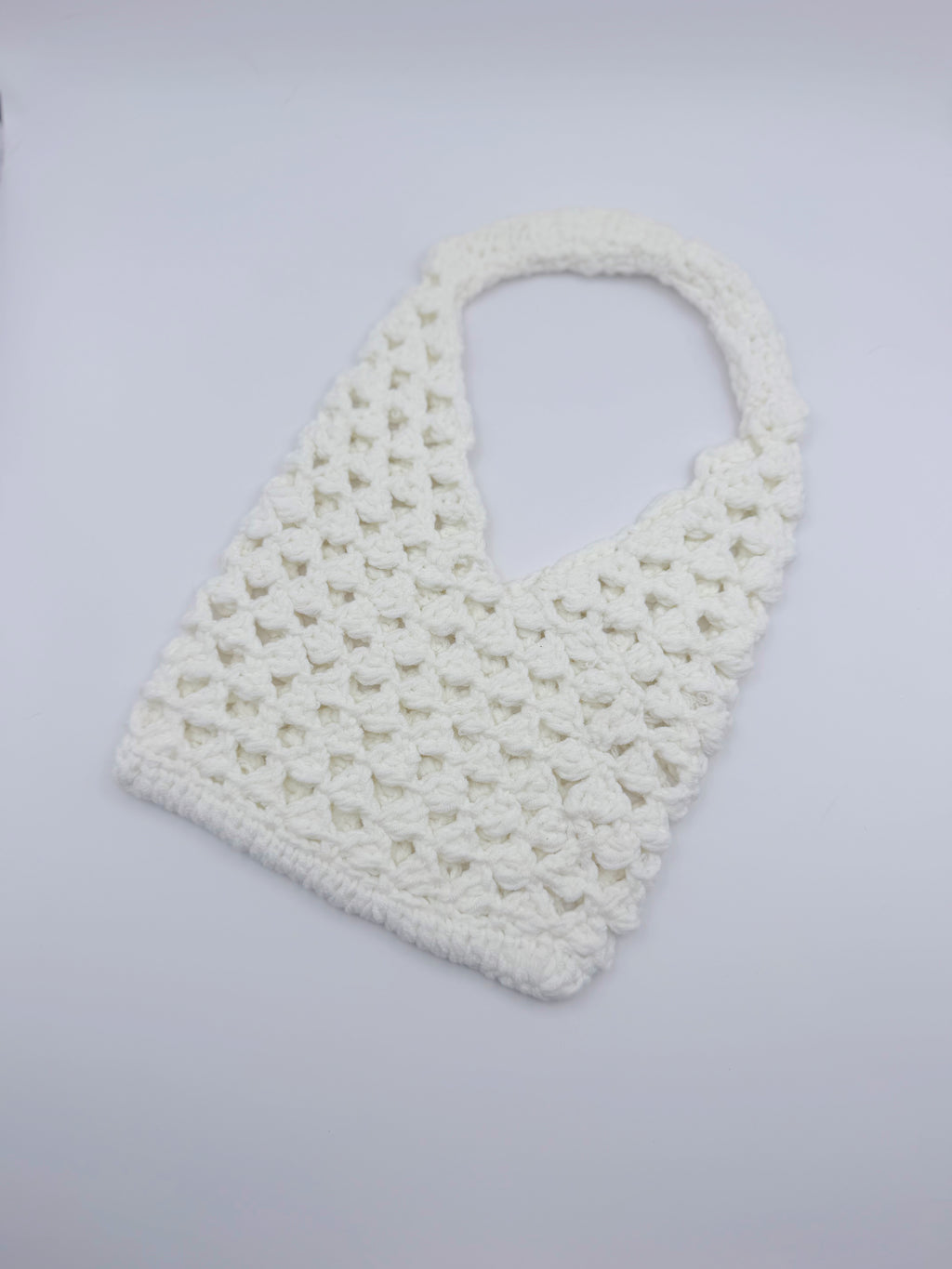 Crochet Mesh Mini Bag – White