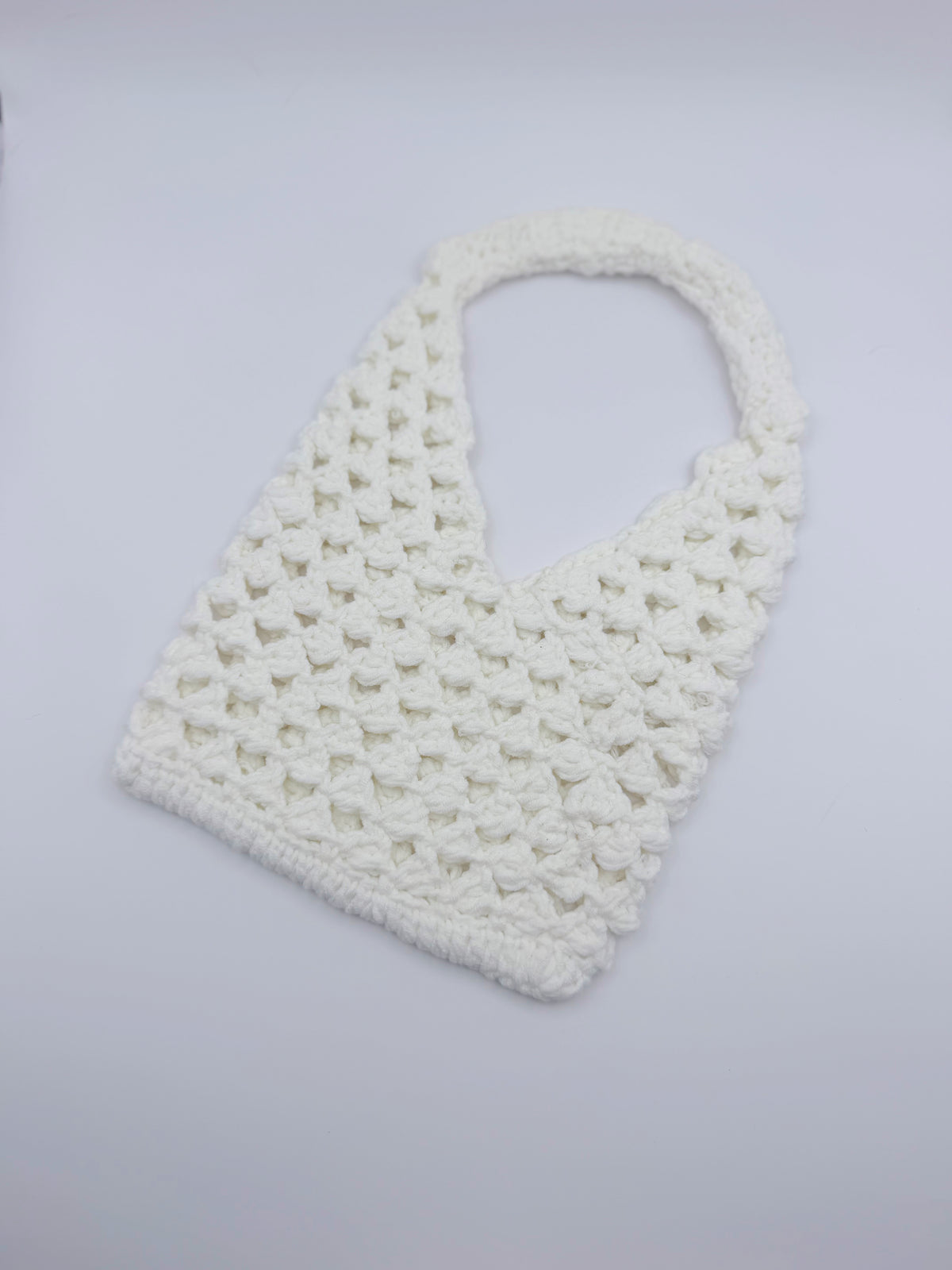 Crochet Mesh Mini Bag – White