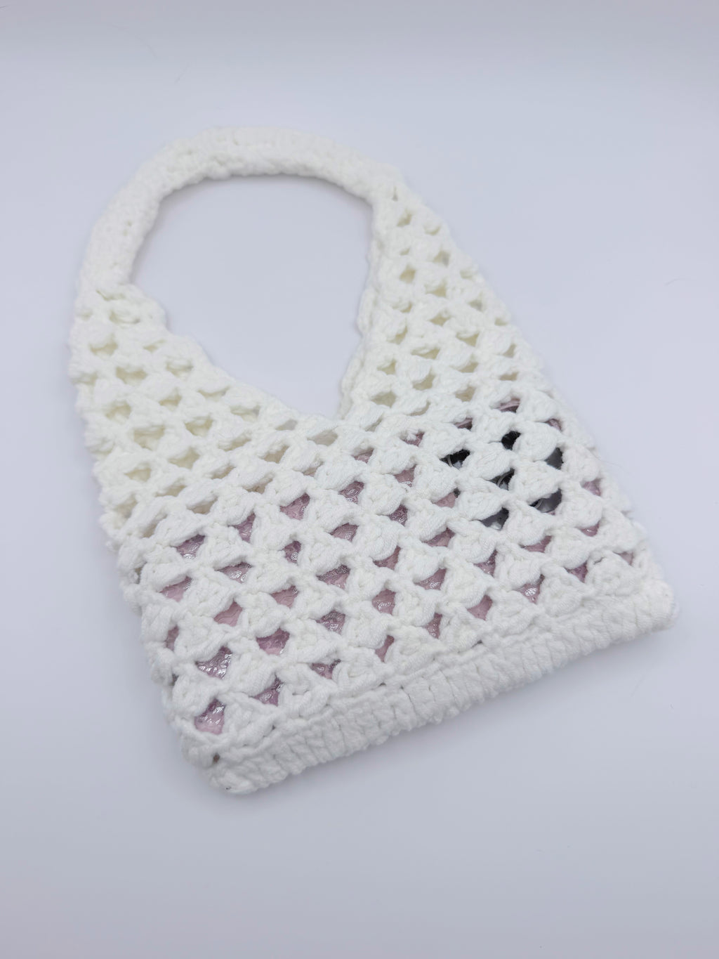 Crochet Mesh Mini Bag – White