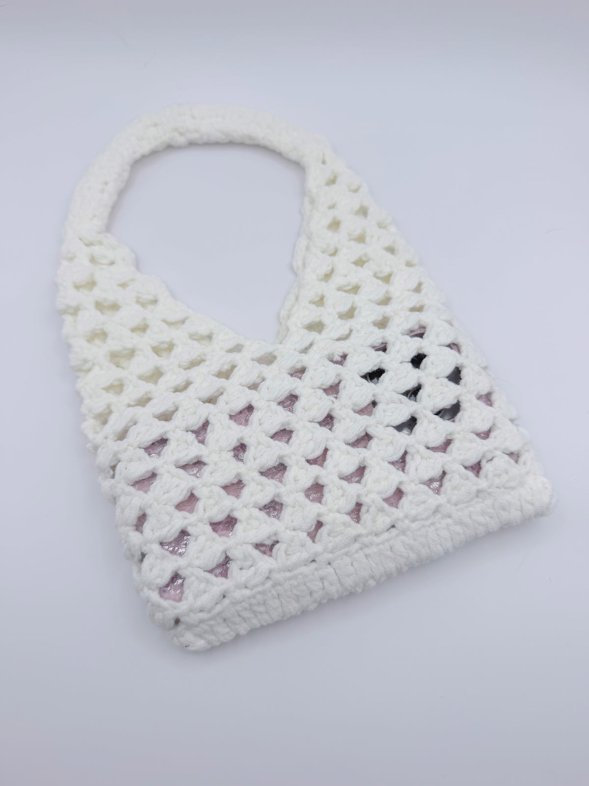 Crochet Mesh Mini Bag – White