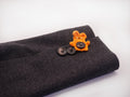Crochet Bear Button Pin – Orange