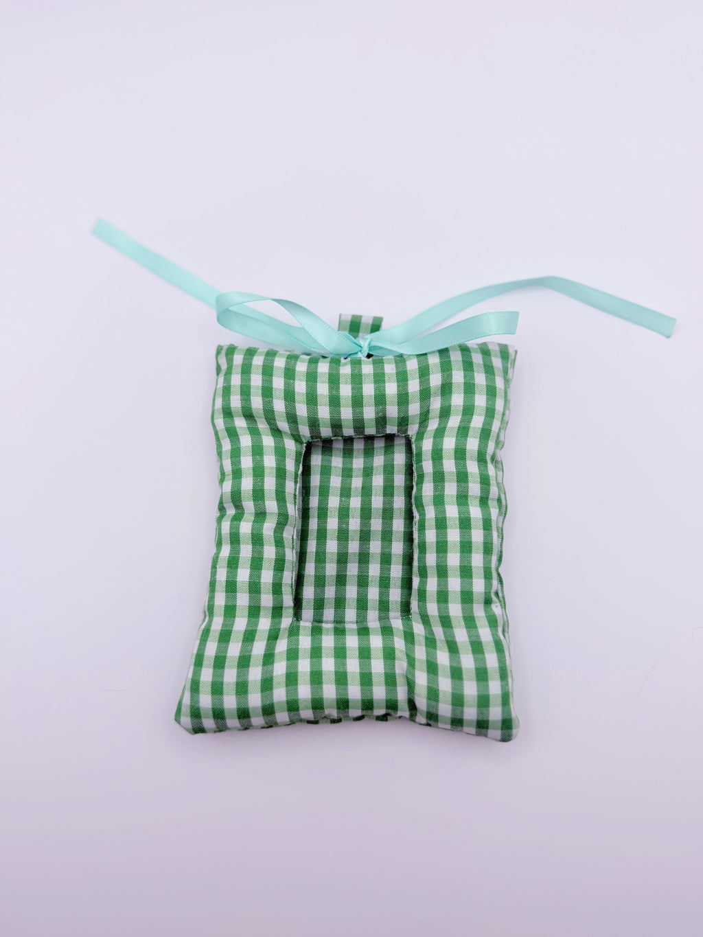 Green Plaid Photo Card Sleeve – DIY Pendant & Bag Tag