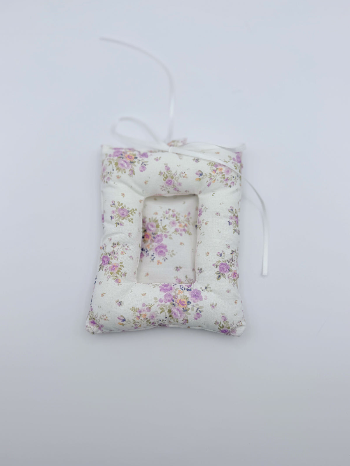 Purple Floral Photo Card Sleeve – DIY Pendant & Bag Tag