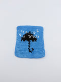 Crochet Rain Umbrella Coaster – Blue Sky with Storm Cloud