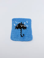 Crochet Rain Umbrella Coaster – Blue Sky with Storm Cloud