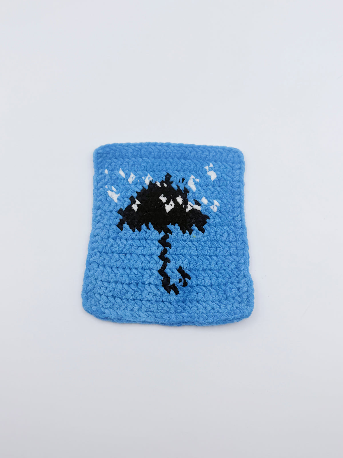 Crochet Rain Umbrella Coaster – Blue Sky with Storm Cloud