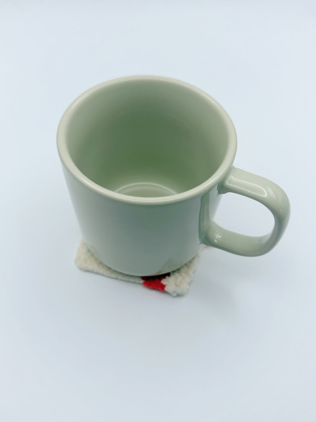 Mini Crochet House Coaster, Keychain & Necklace – Red Striped Roof