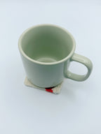Mini Crochet House Coaster, Keychain & Necklace – Red Striped Roof