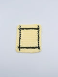 Crochet Coaster – Cream with Black Border Frame