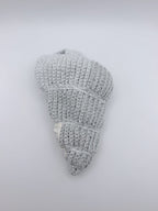 Crochet Conch Drawstring Bag – Silver Shimmer with Adjustable Metal Chain