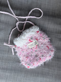 Fuzzy Crossbody Bag – Pink Blossom with Flower Bud Detail