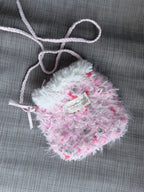 Fuzzy Crossbody Bag – Pink Blossom with Flower Bud Detail