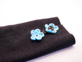Crochet Flower Button Pin – Sky Blue