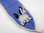 Knitted Headband – Cornflower Blue with Horse Intarsia Pattern