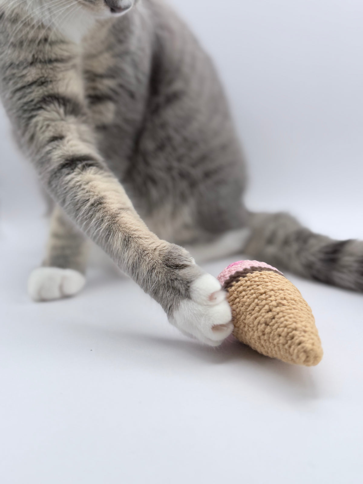 Crochet Ice Cream Cone Squishy Toy – For Humans & Pets