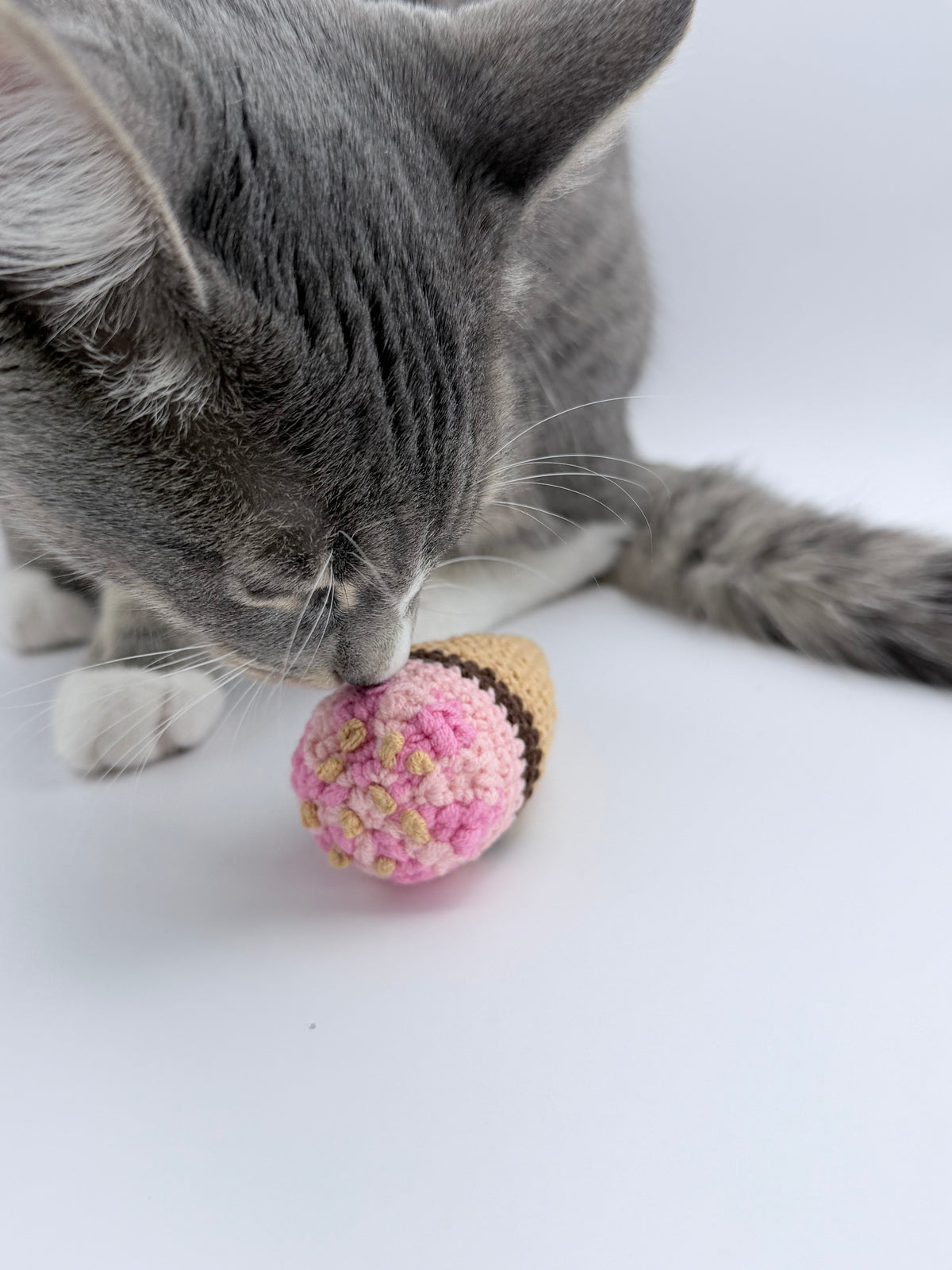 Crochet Ice Cream Cone Squishy Toy – For Humans & Pets