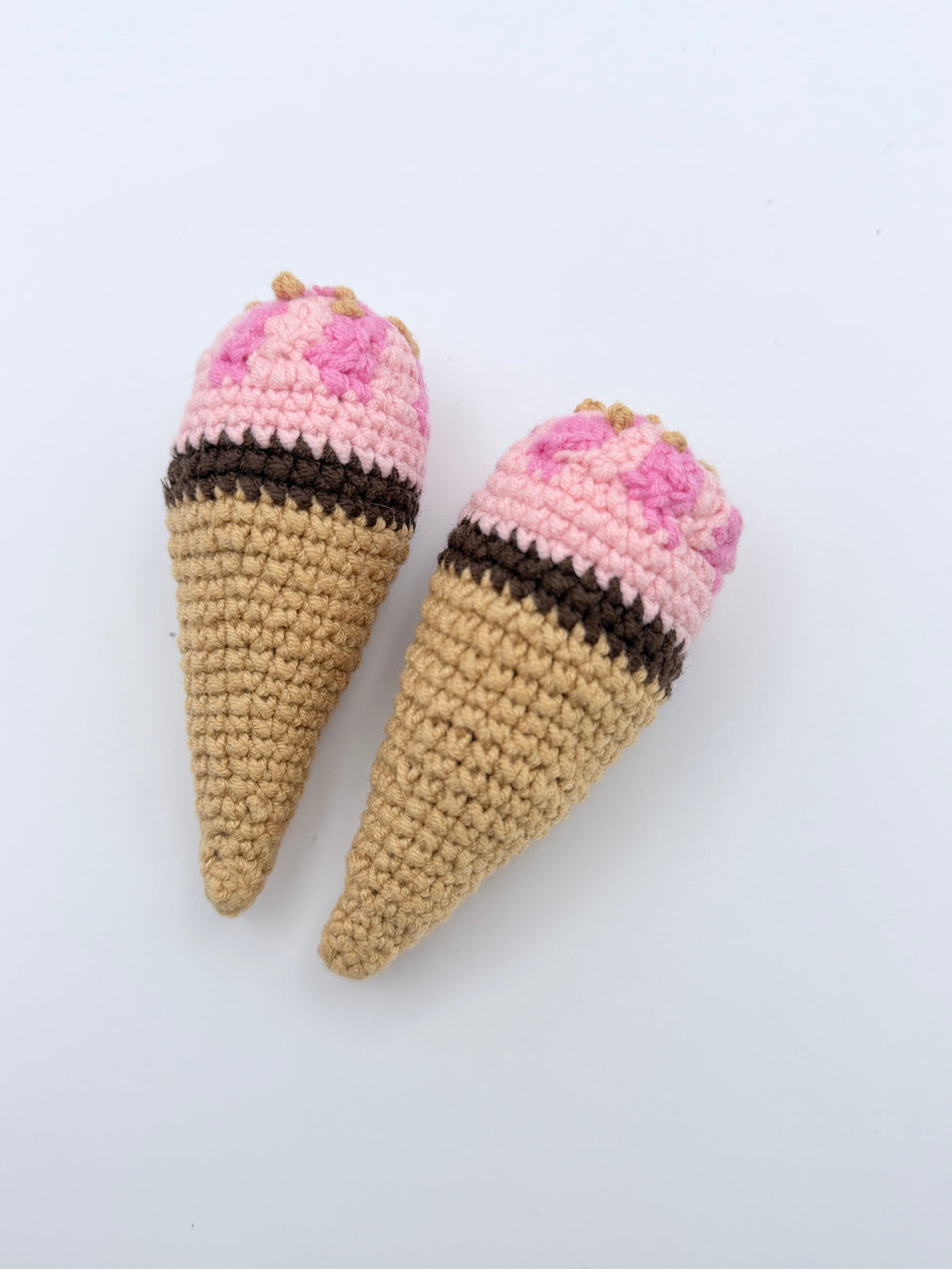 Crochet Ice Cream Cone Squishy Toy – For Humans & Pets
