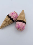 Crochet Ice Cream Cone Squishy Toy – For Humans & Pets