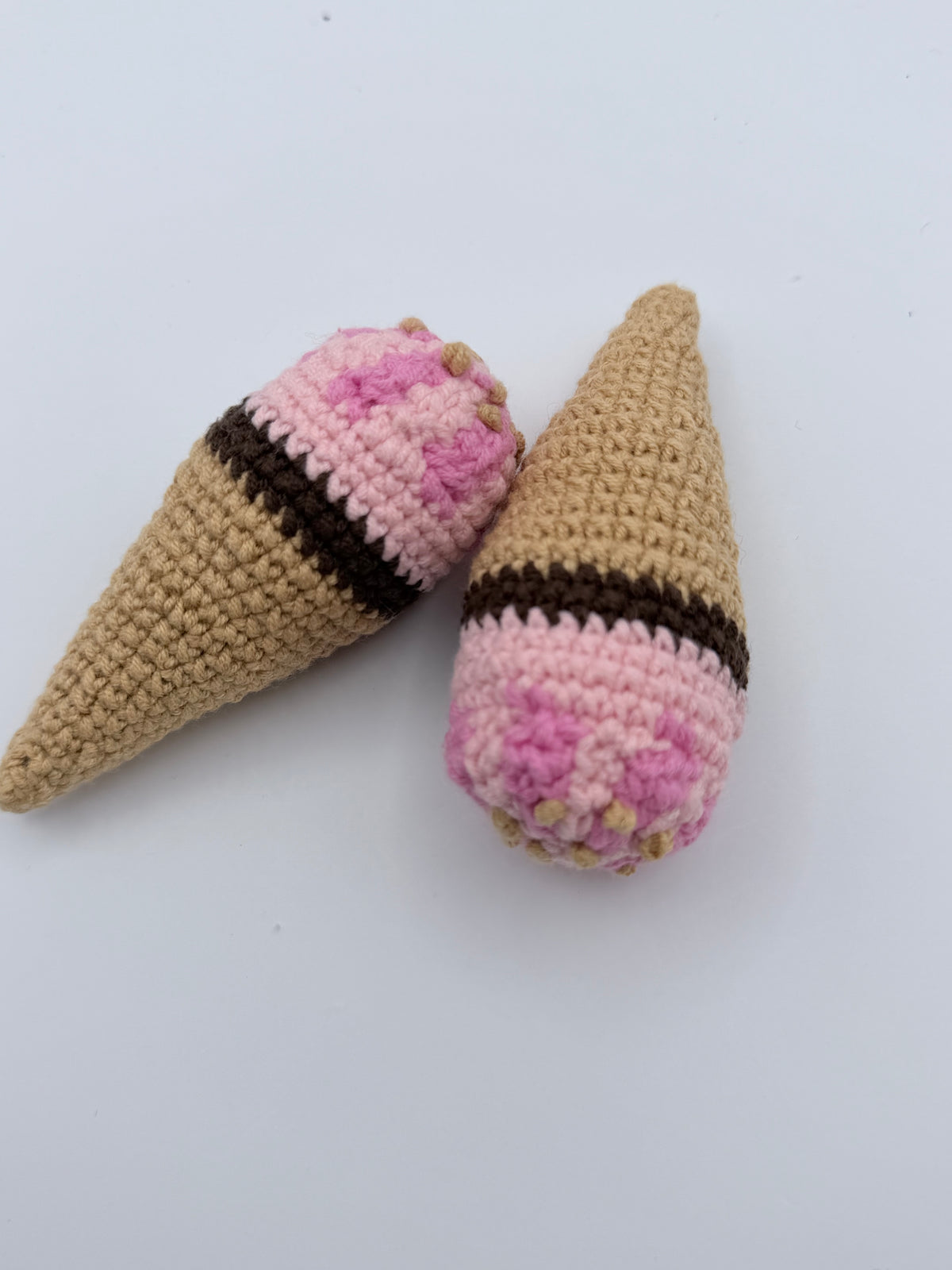 Crochet Ice Cream Cone Squishy Toy – For Humans & Pets