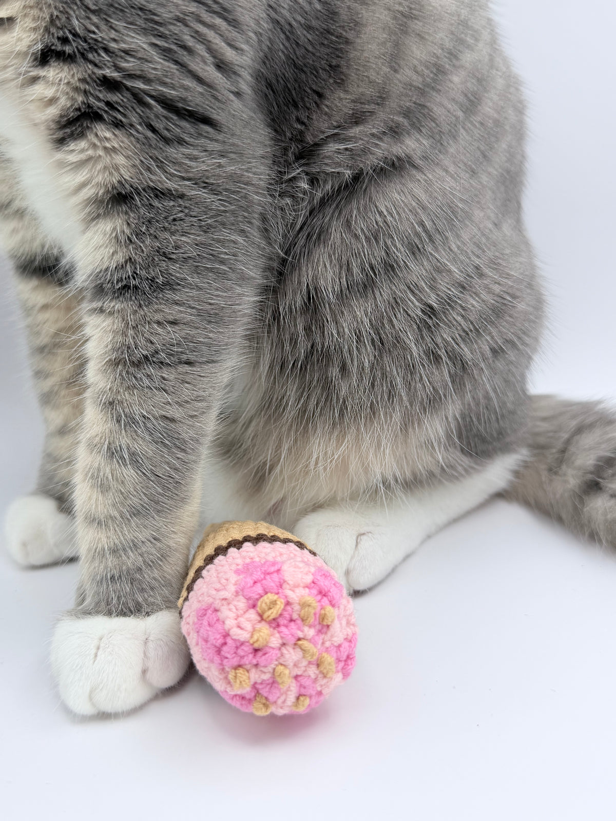Crochet Ice Cream Cone Squishy Toy – For Humans & Pets