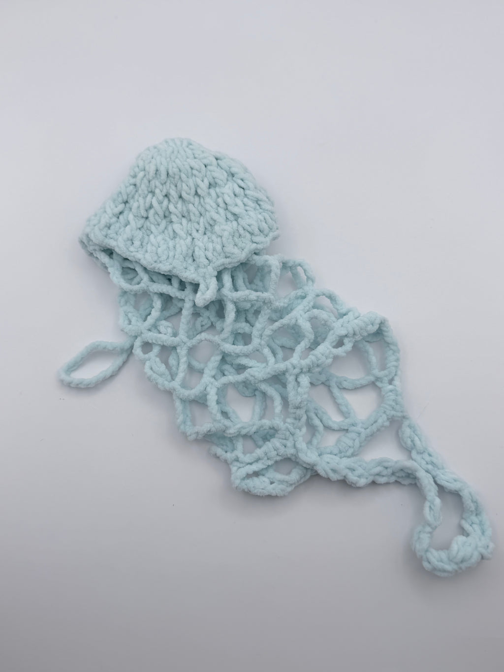 Crochet Shell Mesh Bag – Blue