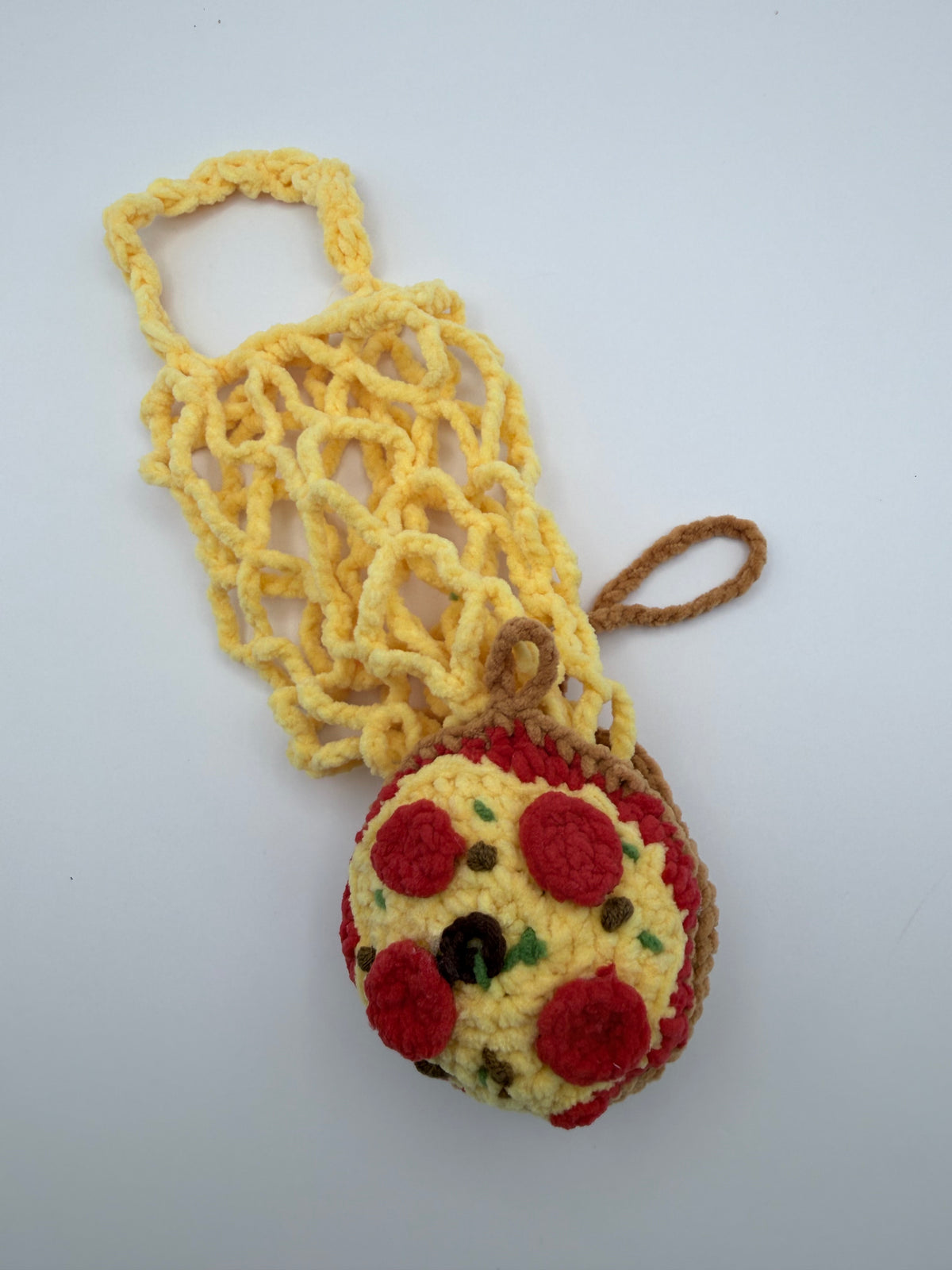 Crochet Pizza Coin Purse – Handmade Pepperoni Pouch