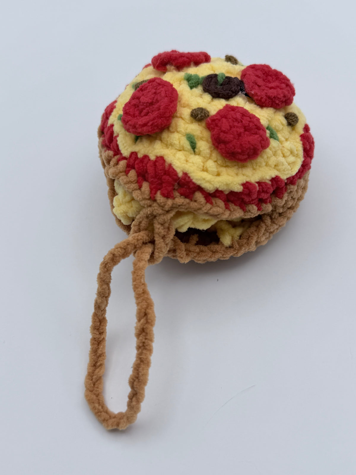 Crochet Pizza Coin Purse – Handmade Pepperoni Pouch