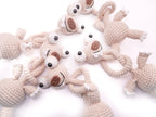 Ugly Squirrel Amigurumi – Cream White Wobbly-Neck Crochet Figurine & Bag Charm