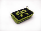 Crochet Card Wallet – Black & Neon Green Bow Pattern