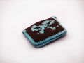 Crochet Card Wallet – Brown & Mint Green Bow Pattern