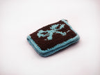 Crochet Card Wallet – Brown & Mint Green Bow Pattern