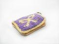 Crochet Card Wallet – Purple & Cream Bow Pattern