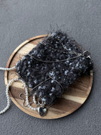 Dark Butterfly Fuzzy Clutch Bag – Black