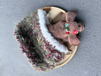 Fuzzy Crossbody Bag – Autumn Forest with Rose Gold Chain Strap