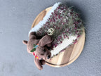 Fuzzy Crossbody Bag – Autumn Forest with Rose Gold Chain Strap