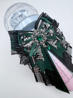 K-Pop Lightstick Bow Decoration – Dark Green & Black Gothic