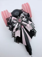 K-Pop Lightstick Bow Decoration – Black & Pink Gothic