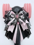 K-Pop Lightstick Bow Decoration – Black & Pink Gothic