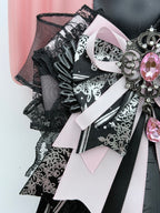 K-Pop Lightstick Bow Decoration – Black & Pink Gothic