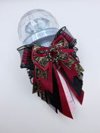 K-Pop Lightstick Bow Decoration – Burgundy & Black Gold Gothic