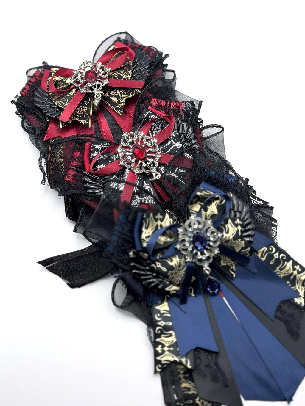 K-Pop Lightstick Bow Decoration – Black Rose & Burgundy Gothic