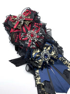 K-Pop Lightstick Bow Decoration – Black Rose & Burgundy Gothic